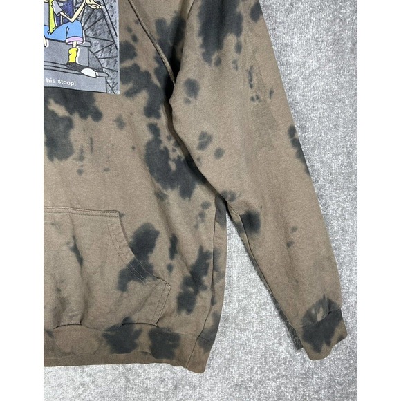 Nickelodeon Hey Arnold Stoop Kid Football‎ Head Tie Dye Hoodie Mens Medium Brown - Picture 8 of 16
